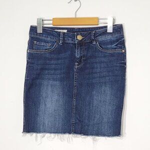 Mexx Y2K Women's Classic Blue Jean Dark Wash Denim Cotton-Blend Mini Skirt W36